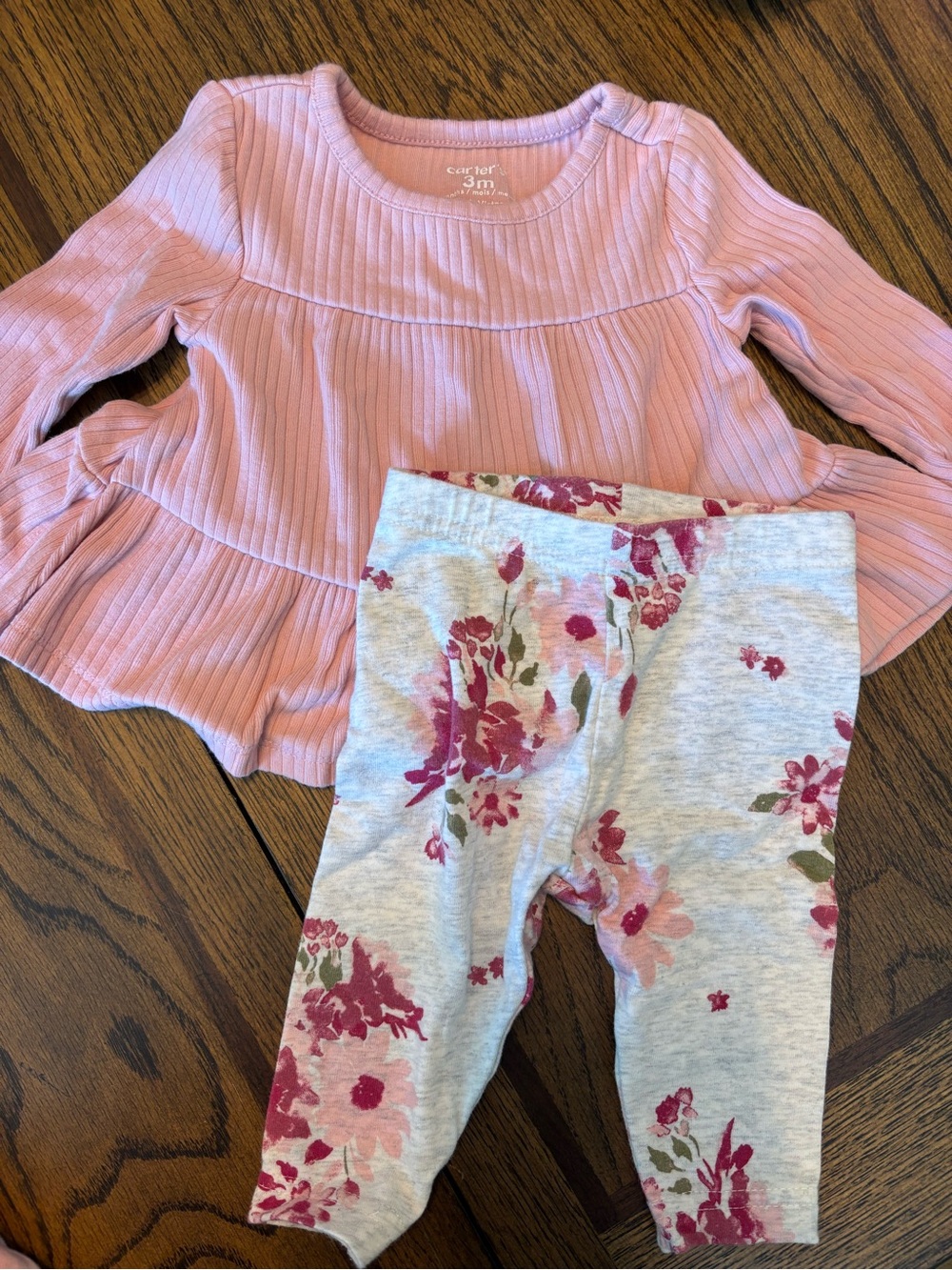 Carter's Pink Long-Sleeve Tiered Top for Baby